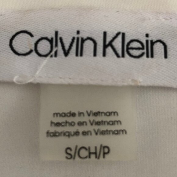 Calvin Klein Sleeveless Loop Tie Lined Blouse in Polyester Blend Off White Sz S - Picture 9 of 11